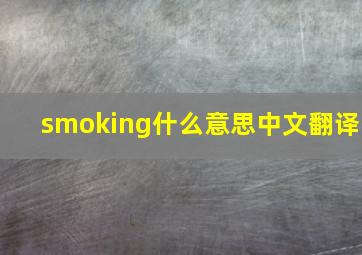 smoking什么意思中文翻译