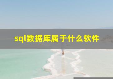 sql数据库属于什么软件