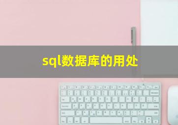 sql数据库的用处