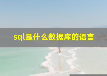 sql是什么数据库的语言