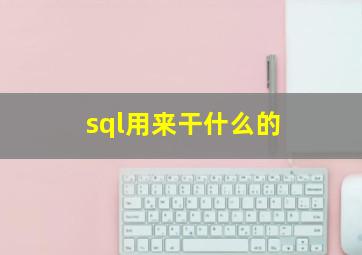 sql用来干什么的