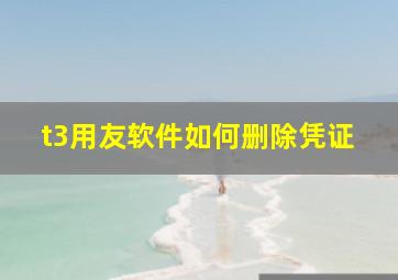 t3用友软件如何删除凭证