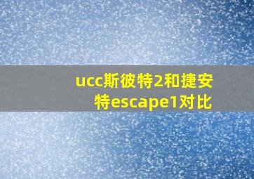 ucc斯彼特2和捷安特escape1对比