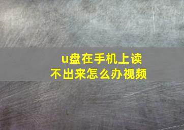 u盘在手机上读不出来怎么办视频