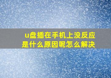 u盘插在手机上没反应是什么原因呢怎么解决