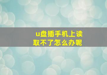 u盘插手机上读取不了怎么办呢