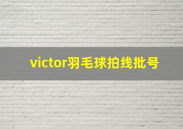 victor羽毛球拍线批号