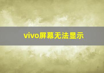 vivo屏幕无法显示