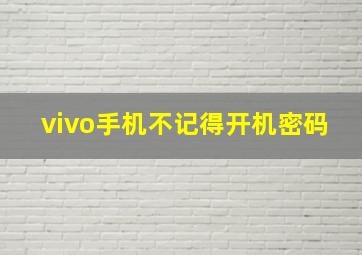 vivo手机不记得开机密码