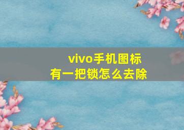 vivo手机图标有一把锁怎么去除