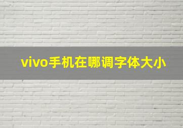 vivo手机在哪调字体大小