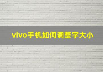 vivo手机如何调整字大小