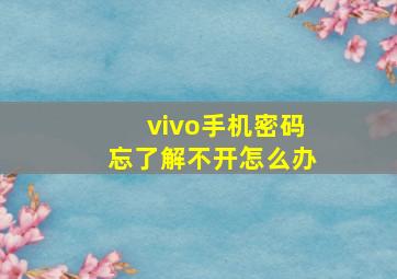 vivo手机密码忘了解不开怎么办