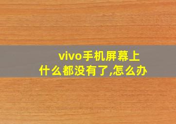 vivo手机屏幕上什么都没有了,怎么办