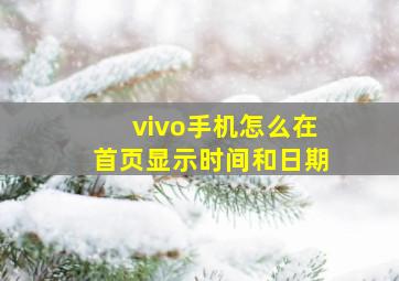 vivo手机怎么在首页显示时间和日期