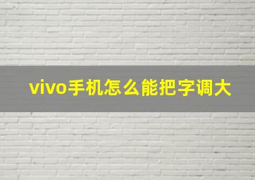 vivo手机怎么能把字调大