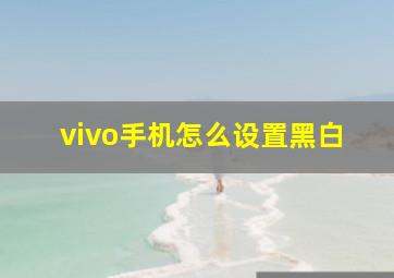 vivo手机怎么设置黑白