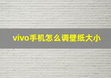 vivo手机怎么调壁纸大小