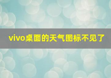 vivo桌面的天气图标不见了