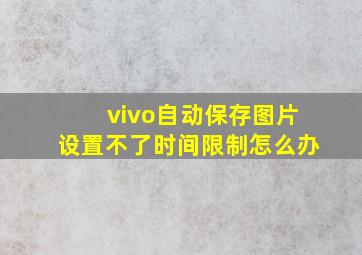 vivo自动保存图片设置不了时间限制怎么办