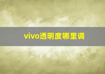 vivo透明度哪里调