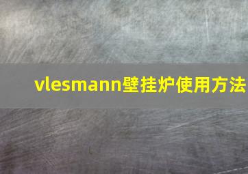 vlesmann壁挂炉使用方法