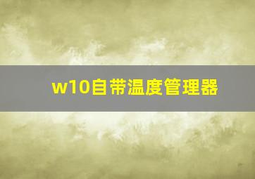 w10自带温度管理器