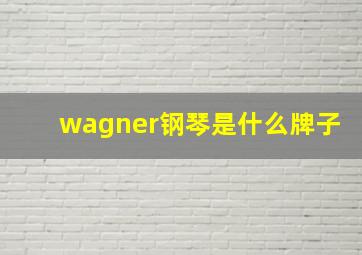 wagner钢琴是什么牌子