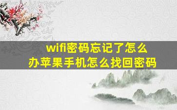 wifi密码忘记了怎么办苹果手机怎么找回密码