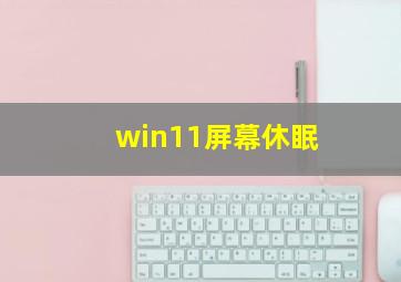 win11屏幕休眠