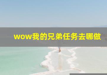 wow我的兄弟任务去哪做