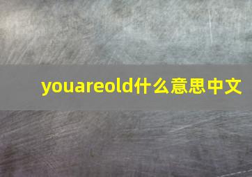 youareold什么意思中文