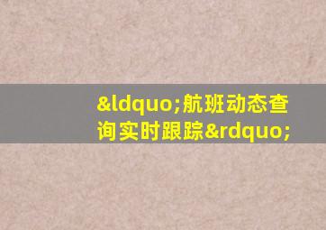 “航班动态查询实时跟踪”