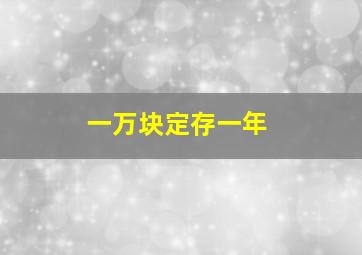 一万块定存一年