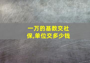 一万的基数交社保,单位交多少钱