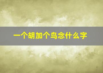 一个胡加个鸟念什么字