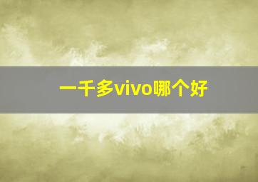 一千多vivo哪个好