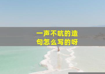 一声不吭的造句怎么写的呀