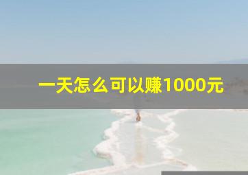 一天怎么可以赚1000元