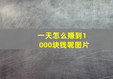 一天怎么赚到1000块钱呢图片