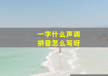 一字什么声调拼音怎么写呀