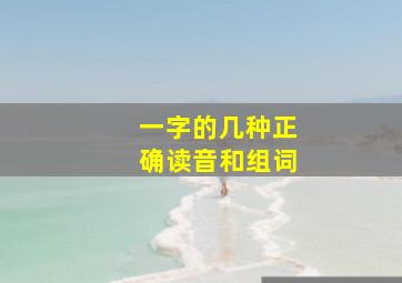 一字的几种正确读音和组词