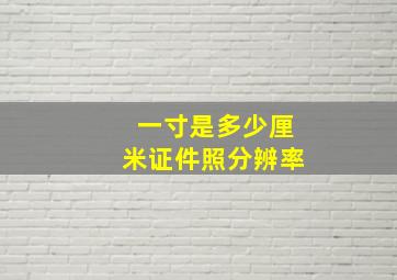 一寸是多少厘米证件照分辨率