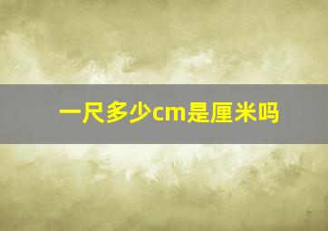 一尺多少cm是厘米吗