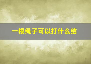 一根绳子可以打什么结