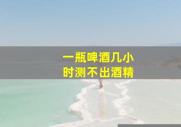 一瓶啤酒几小时测不出酒精