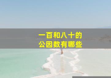 一百和八十的公因数有哪些