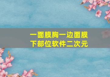 一面膜胸一边面膜下部位软件二次元