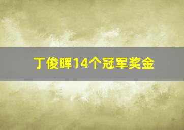 丁俊晖14个冠军奖金