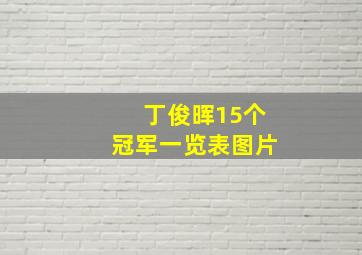 丁俊晖15个冠军一览表图片